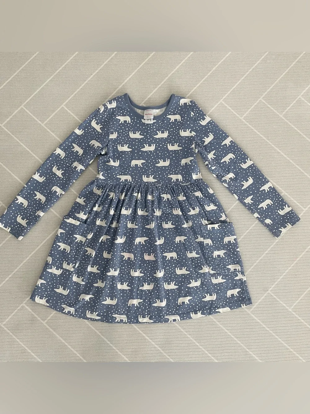 Hanna Andersson Holiday Long Sleeve Dress with Pockets Girl’s Size 8